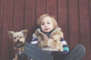 yorkshire terrier and children